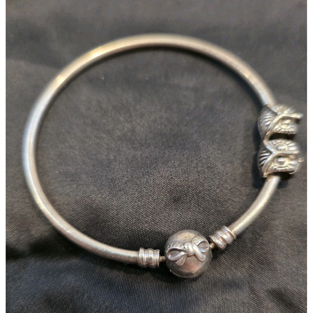 Pandora Sterling Silver Ltd. Ed. Dainty Bow Bangle Bracelet S925 ALE